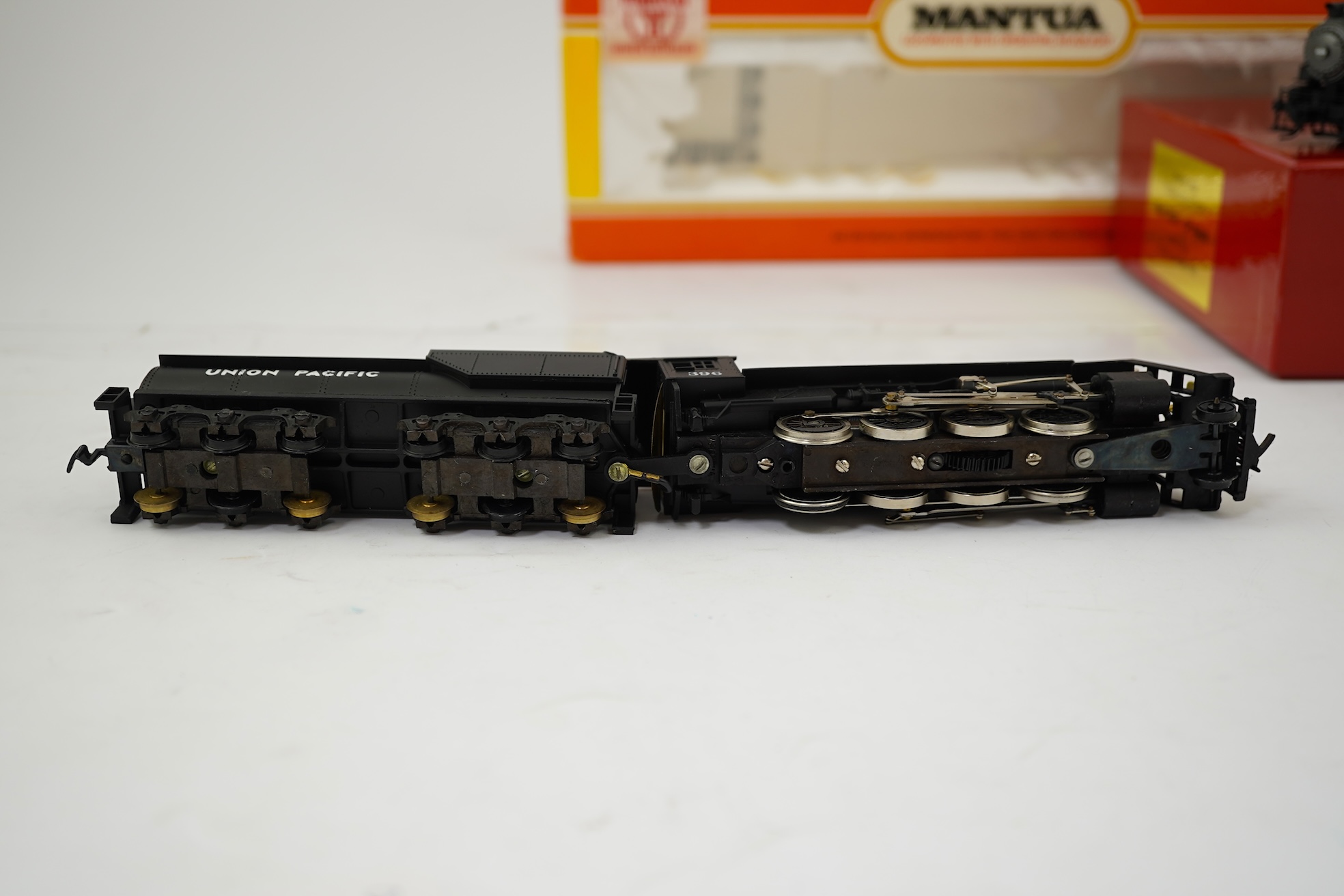Two boxed HO gauge Union Pacific locomotives; a Proto 2000 Heritage Steam Collection USRA, 4609, 0-6-0 locomotive with bogie tender, together with a Mantua Consolidation, 396, 2-8-0 locomotive with bogie tender, both pow